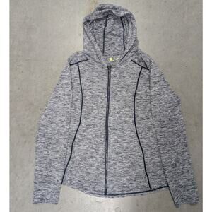 Xersion Gray Marled Full Zip Hoodie Athletic Performance Jacket Size Large L